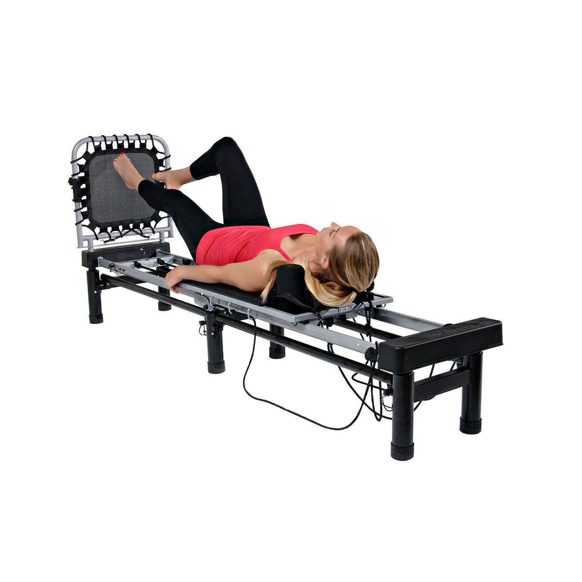 Stamina AeroPilates Reformer Board Whole Body Resistance Workout System, Black - 249424