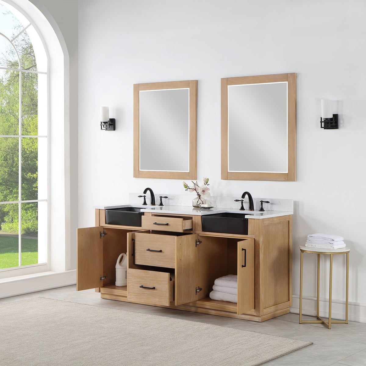 Altair Designs 72" double vanity with top - 550072-WP-AW-NM