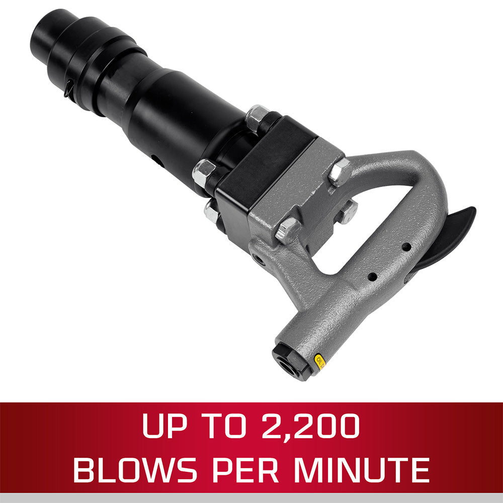 JET JCT-3620A 3" Stroke Round Shank 4-Bolt Pneumatic Chipping Hammer (D Handle) - JT9-550620