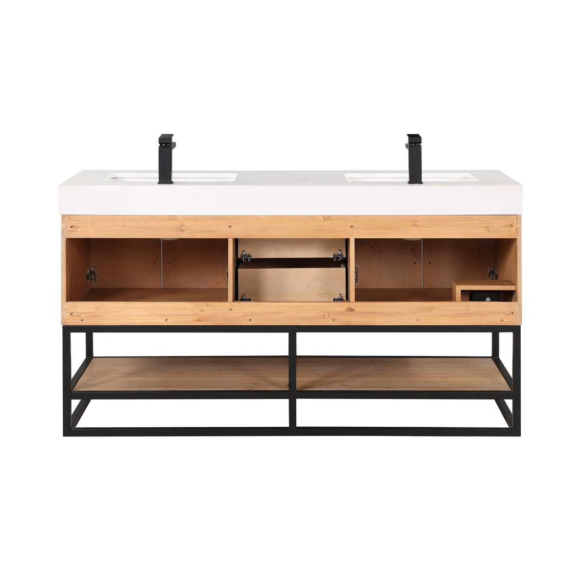 Altair Designs 60"/72"/84" single/double vanity with top - 552060B-LB-WH-NM