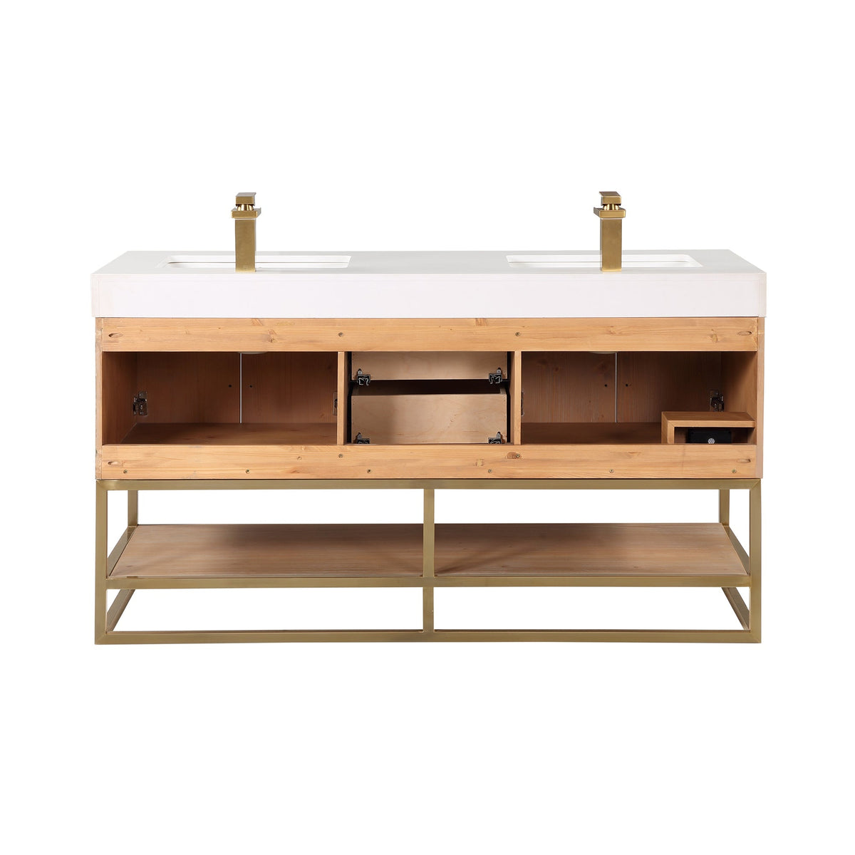 Altair Designs 60"/72"/84" single/double vanity with top - 552060B-LB-WH-NM