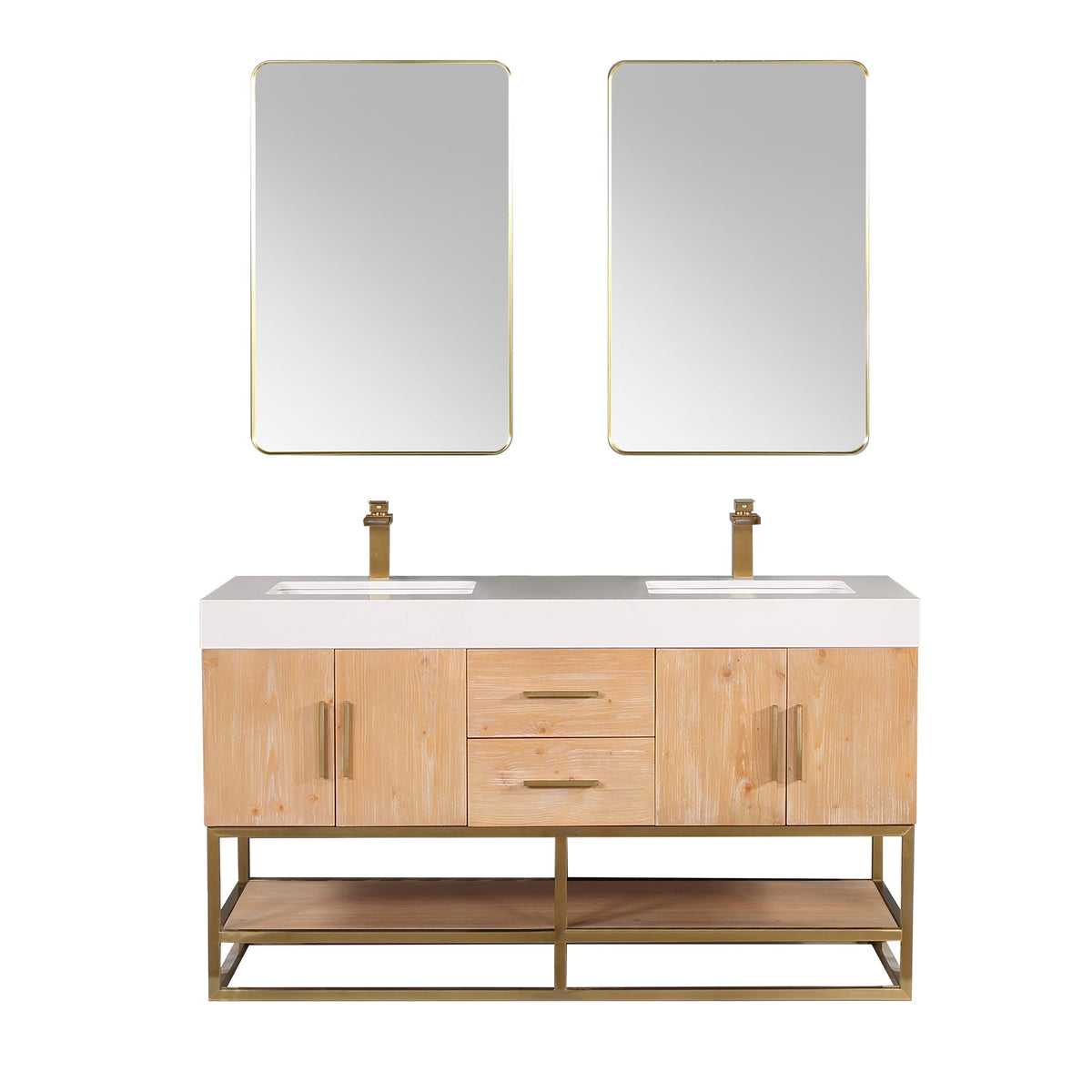 Altair Designs 60"/72"/84" single/double vanity with top - 552060B-LB-WH-NM