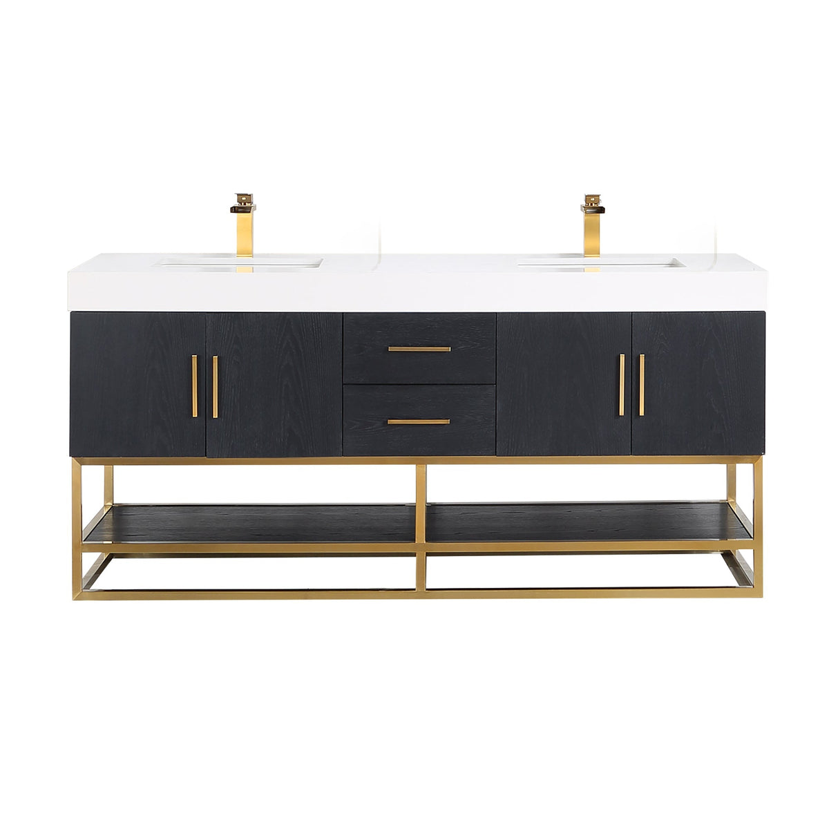 Altair Designs Bianco 72"/84" double vanity with top - 552072G-BO-WH-NM
