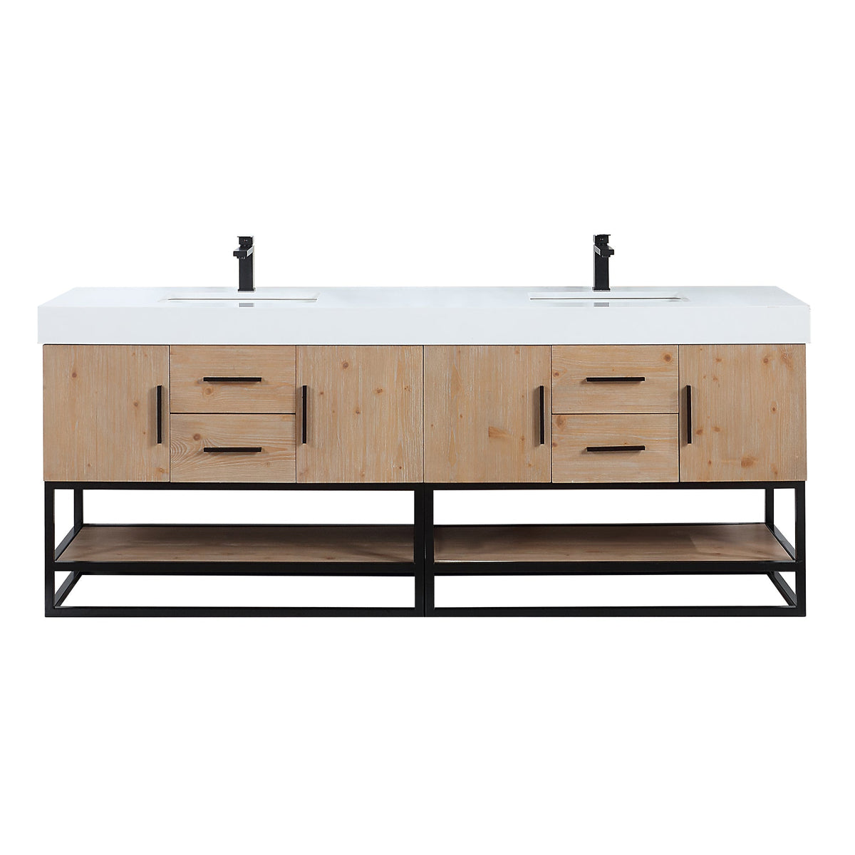Altair Designs 60"/72"/84" single/double vanity with top - 552060B-LB-WH-NM