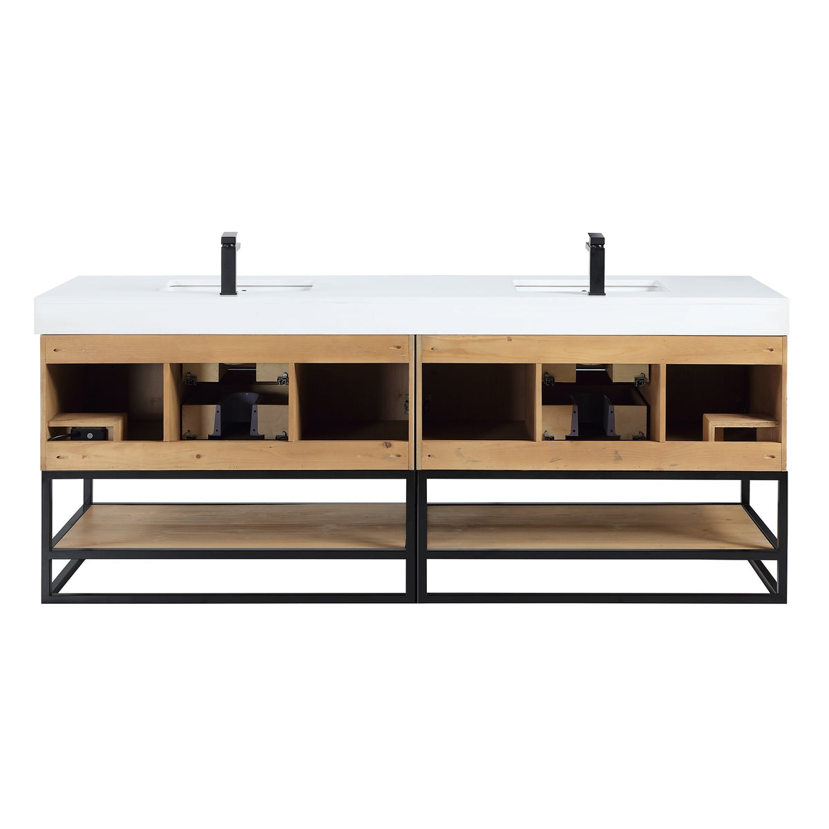 Altair Designs 60"/72"/84" single/double vanity with top - 552060B-LB-WH-NM