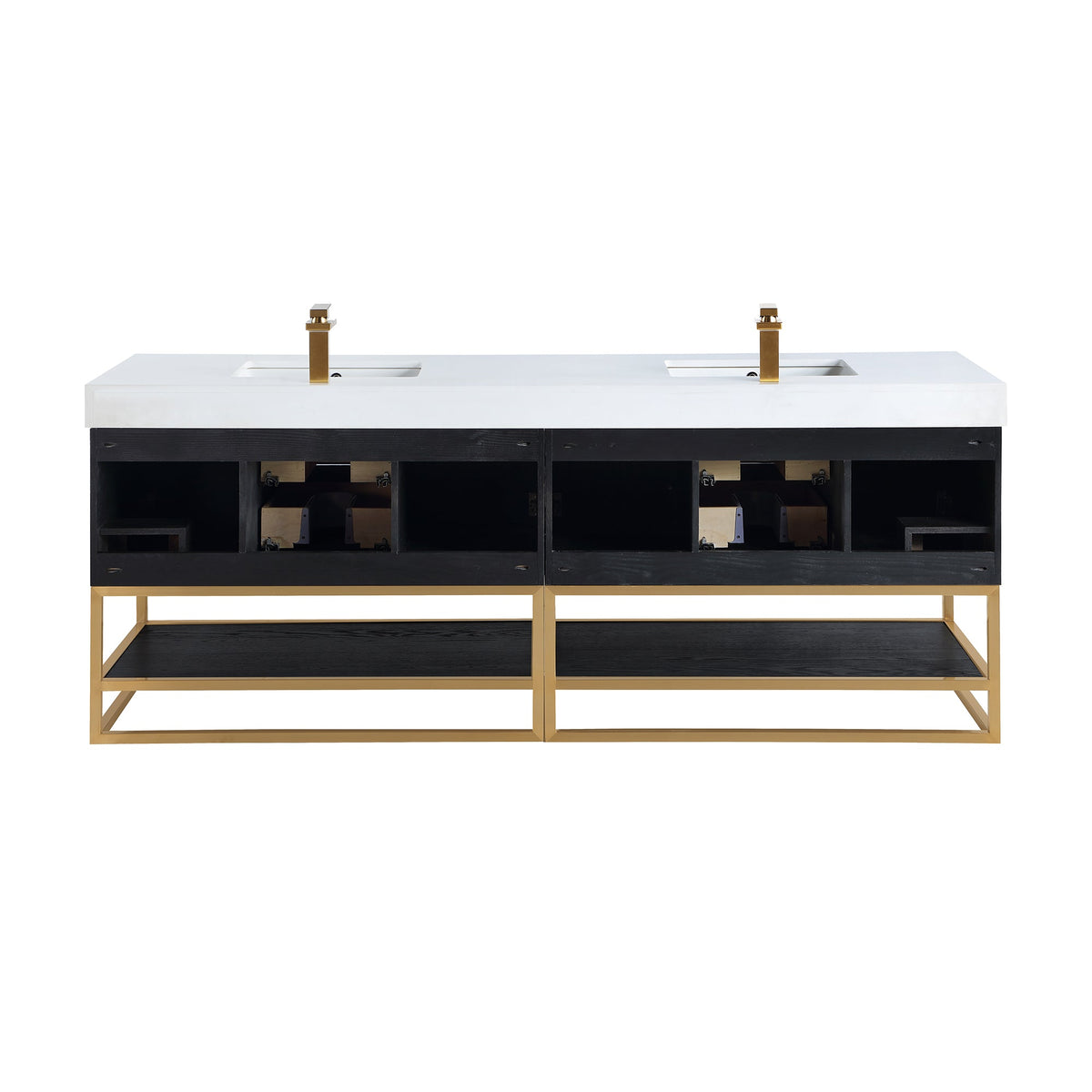 Altair Designs Bianco 72"/84" double vanity with top - 552072G-BO-WH-NM