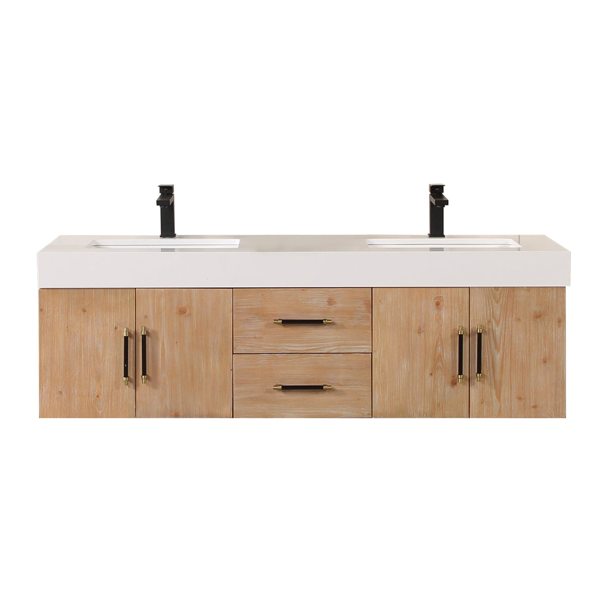 Altair Designs 60" double vanity with top - 553060-LB-WH