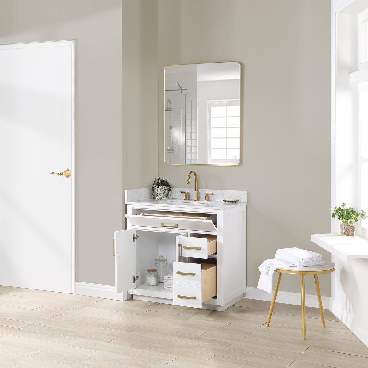 Altair Designs Gavino 36" single vanity with top - 557036-LB-GW-NM Price