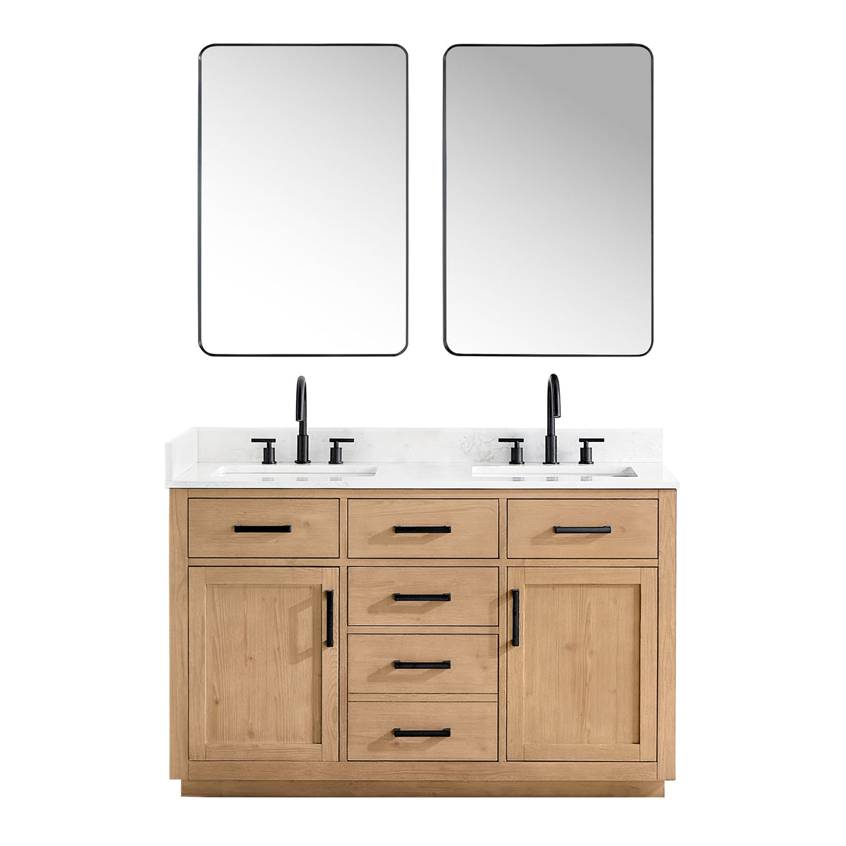 Altair Designs Gavino 54" double vanity with top - 557054-LB-GW-NM