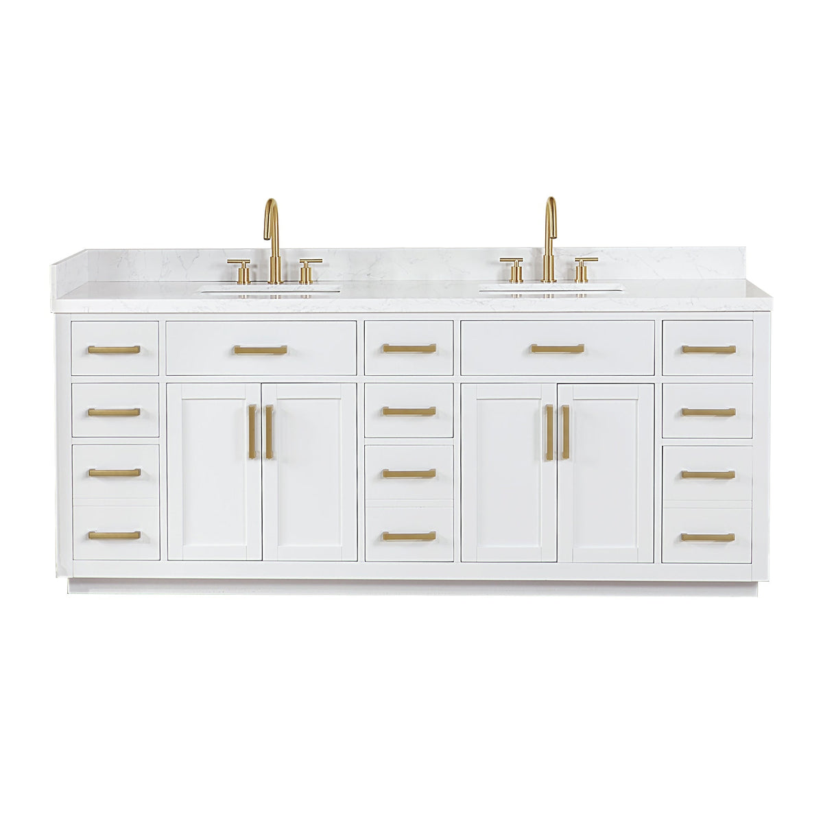 Altair Designs Gavino 84" double vanity with top - 557084-LB-GW-NM