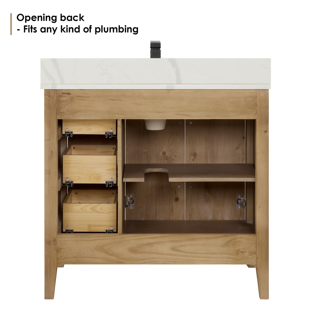 Altair Designs Laurel 36" single vanity with top - 558036-WF-CWQ-NM