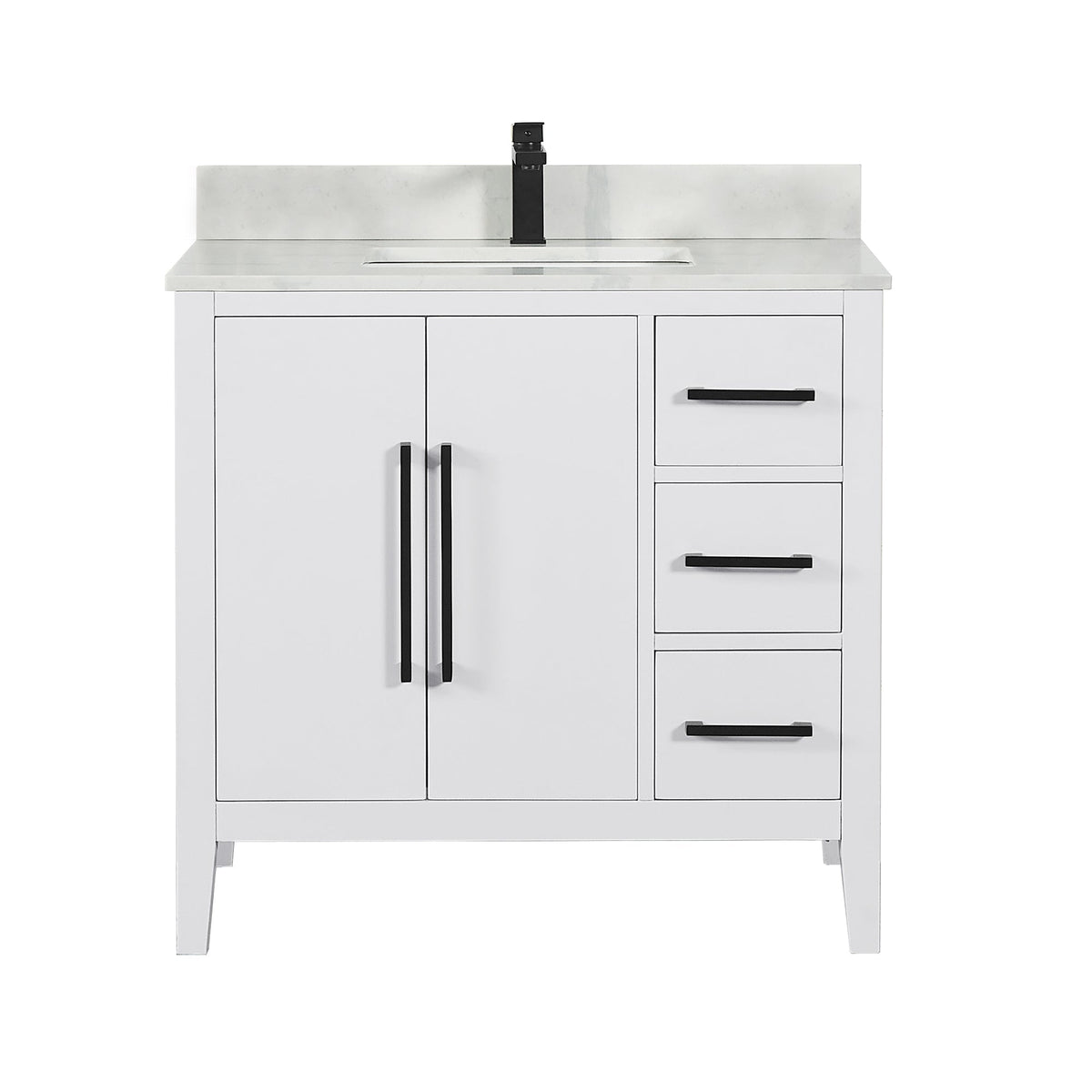 Altair Designs Laurel 36" single vanity with top - 558036-WF-CWQ-NM
