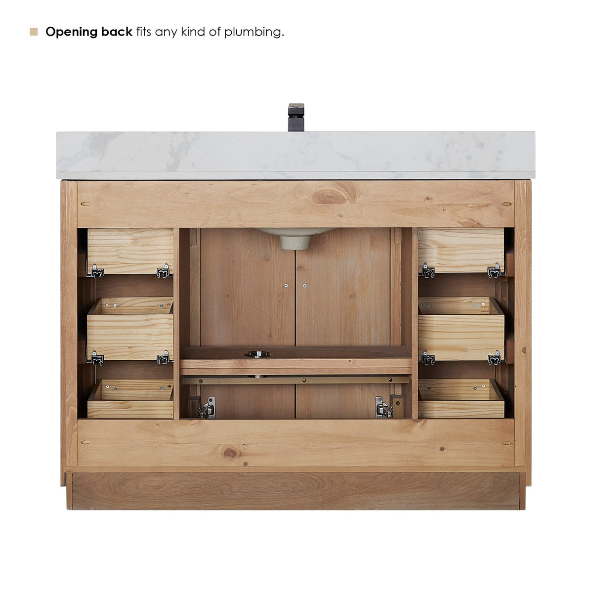 Altair Designs 48" single vanity with top - 561048-LB-CWQ-NM