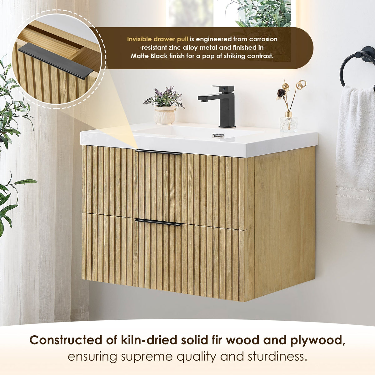 Altair Designs Livia 30" single vanity with top - 563030-NB-WH-NM