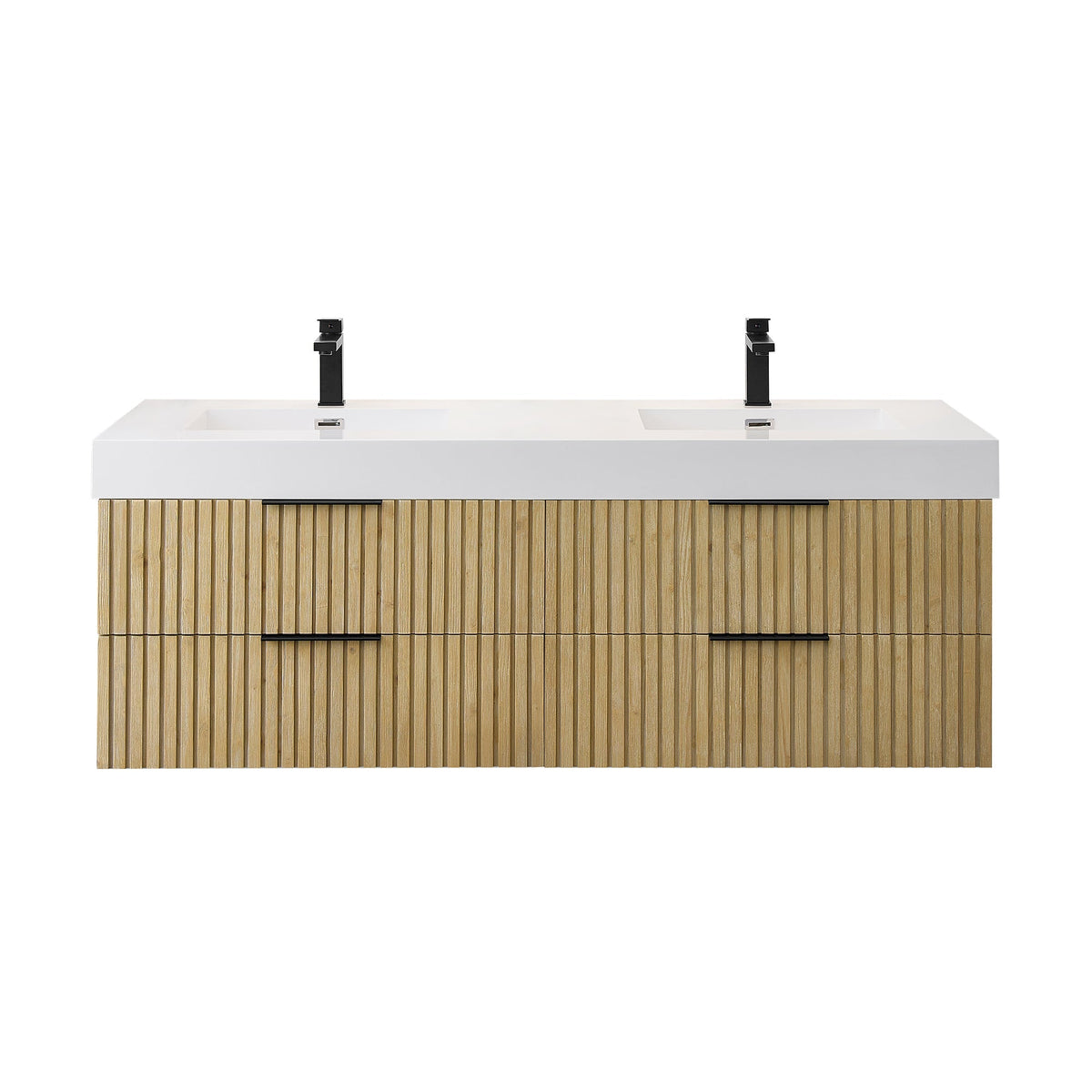 Altair Designs 60" double vanity with top  - 563060-NB-WH-NM