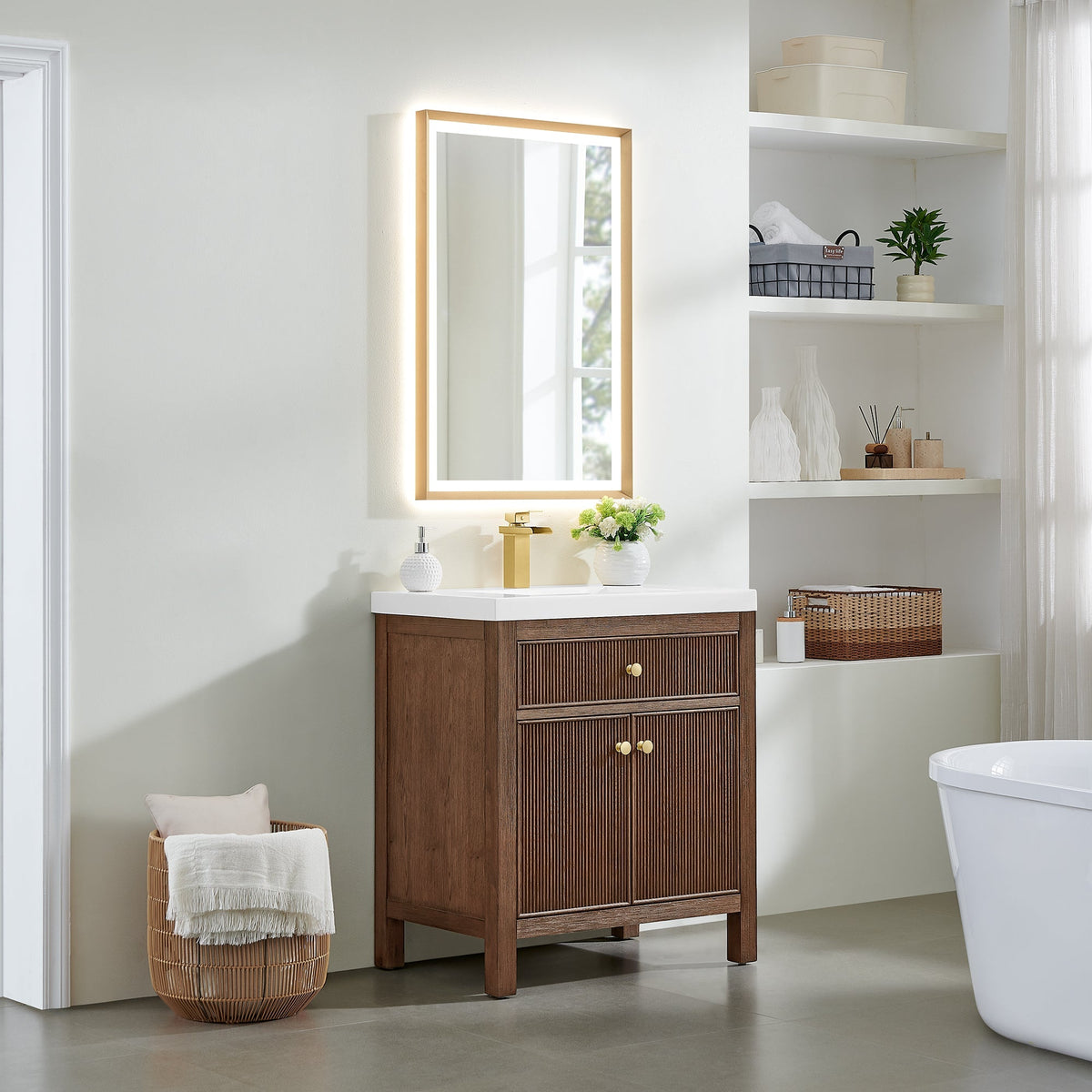 Altair Designs Cerrito 30" single vanity with top - 567030-BK-WH-NM