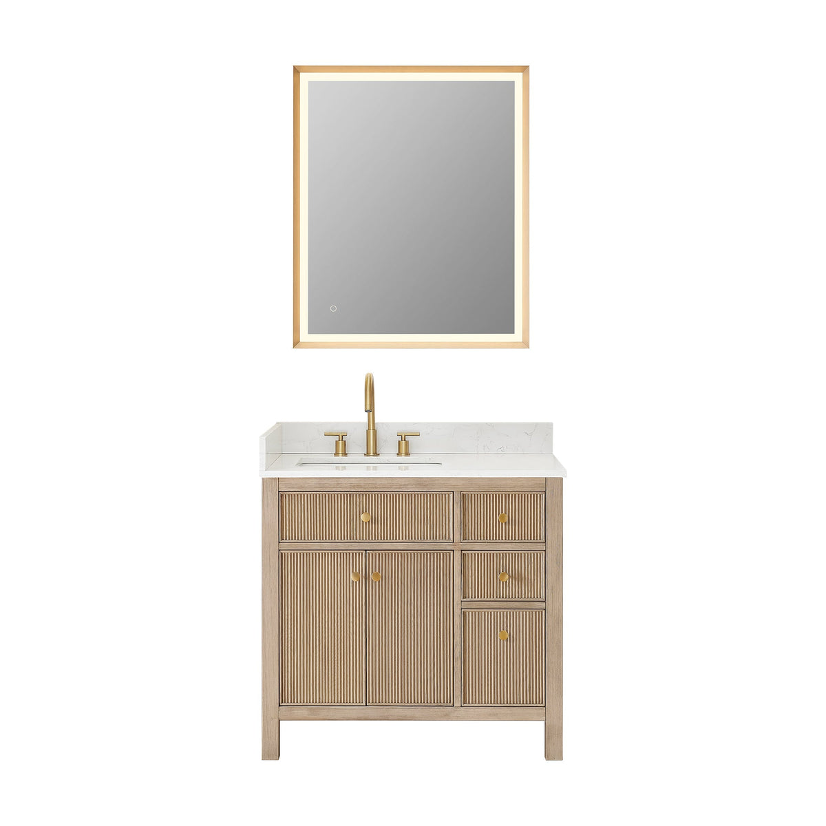 Altair Designs 36" single vanity with top - 567036-BK-GW-NM