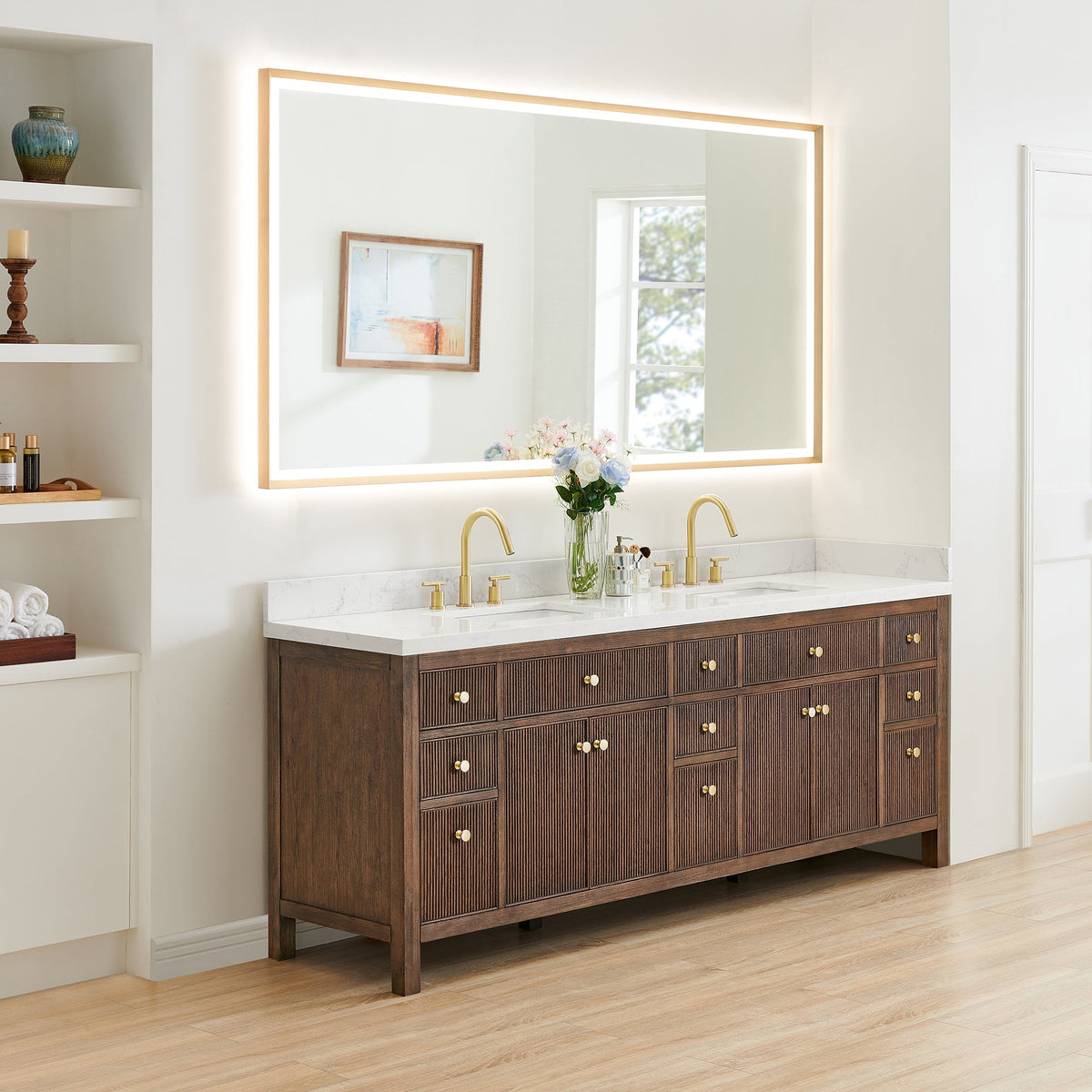 Altair Designs Cerrito 84" double vanity with top - 567084-NK-GW-NM