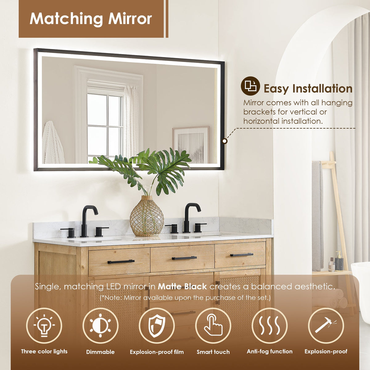Altair Designs Salome 36"/48"/60"/72"/84" single/double vanity with top - 571036-WF-GW-NM