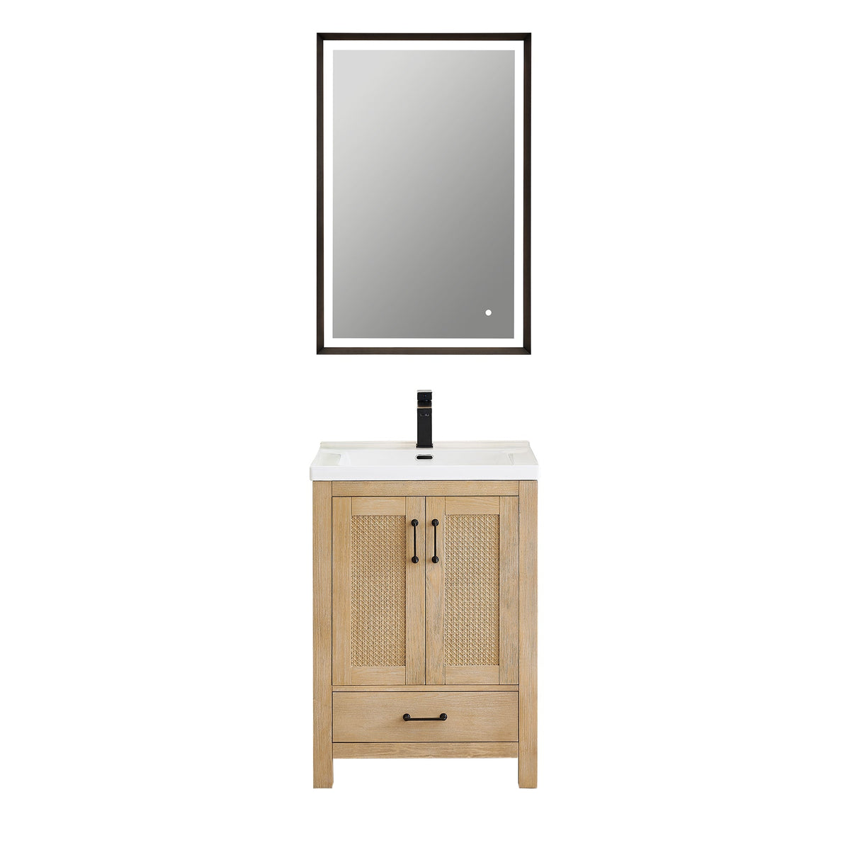 Altair Designs Bondi 24" single vanity with top - Altair Designs Siena 60" double vanity with top - 564060-LB-WH-NM