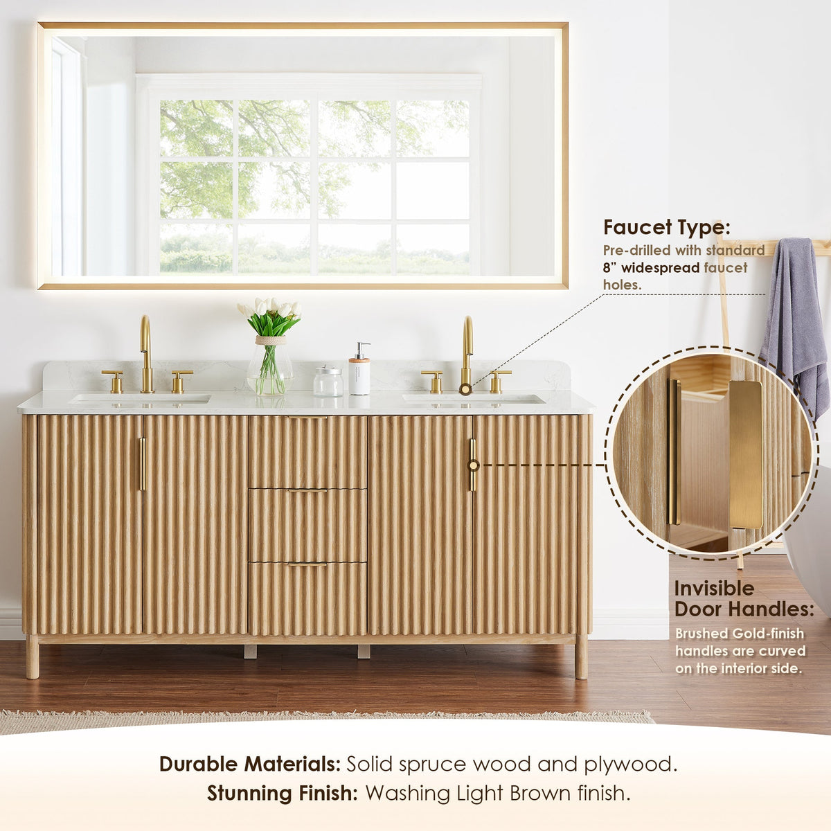 Altair Designs Sierra 72" double vanity with top - 575072-WL-GW-NM Price