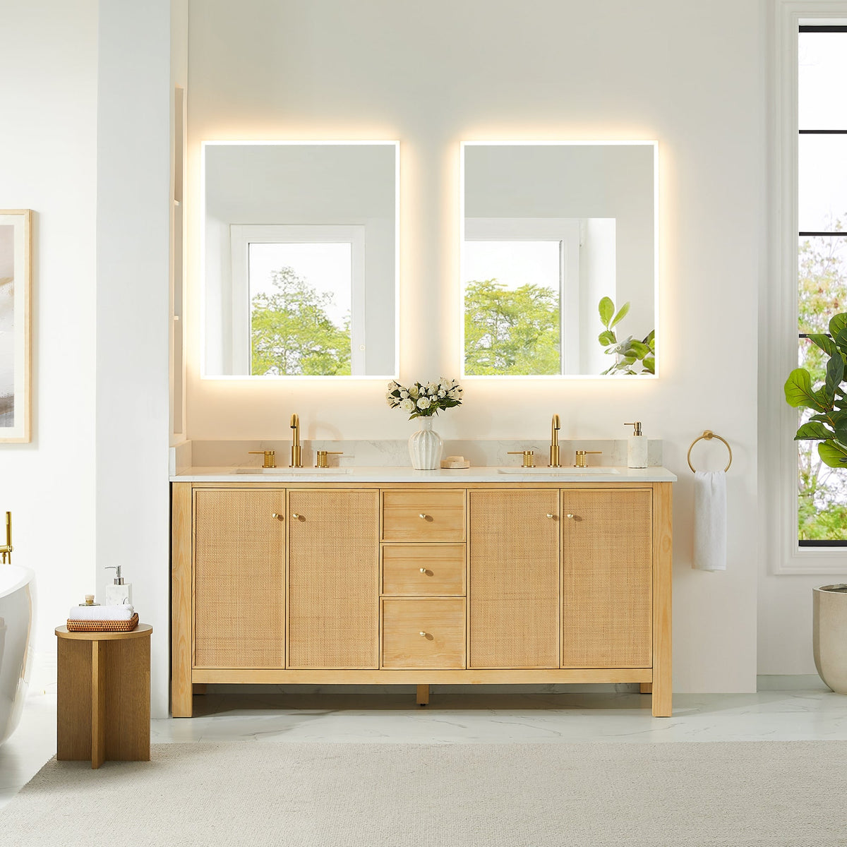 Altair Designs Cedar 36"/48"/60"/72" single/double vanity with top - 576036-NW-GW-NM