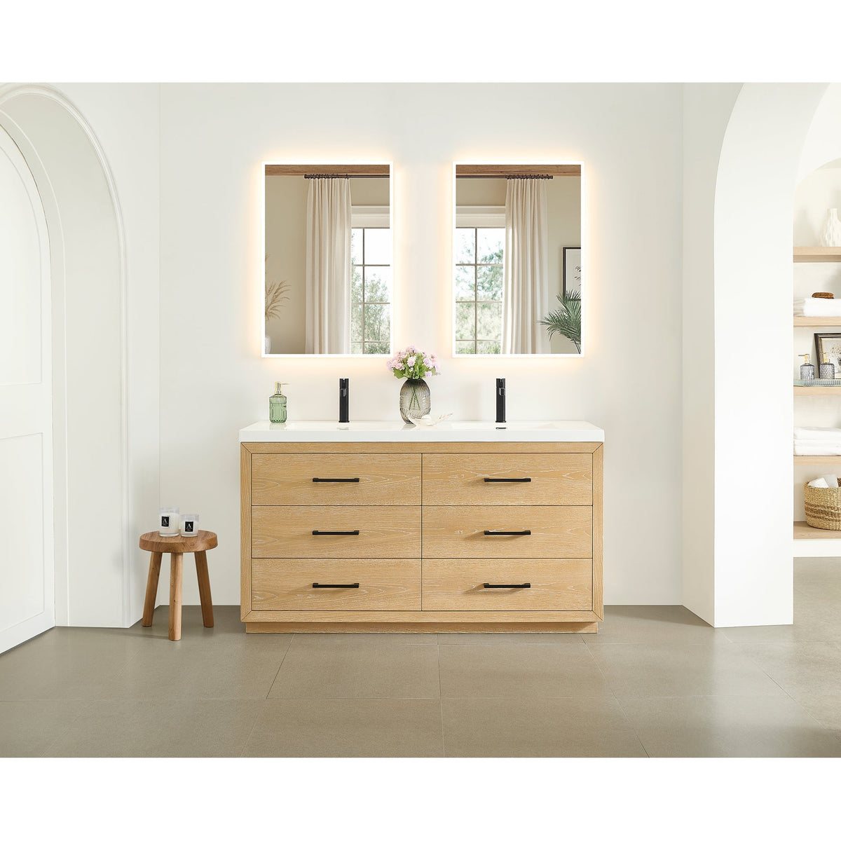 Altair Designs Sigrid 36"/48"/60"/72" single/double vanity with top - 579036-WO-WH-NM