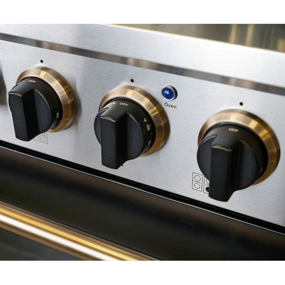 Kucht 48" Pro-Style Natural Gas Dual Fuel Range in Black with Gold Accents, KDF482-K-GOLD - KDF482-K-GOLD