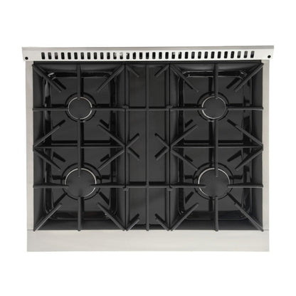 Kucht 30" Pro-Style Propane Gas Dual Fuel Range in White with Gold Accents, KDF302/LP-W-GOLD - KDF302/LP-W-GOLD