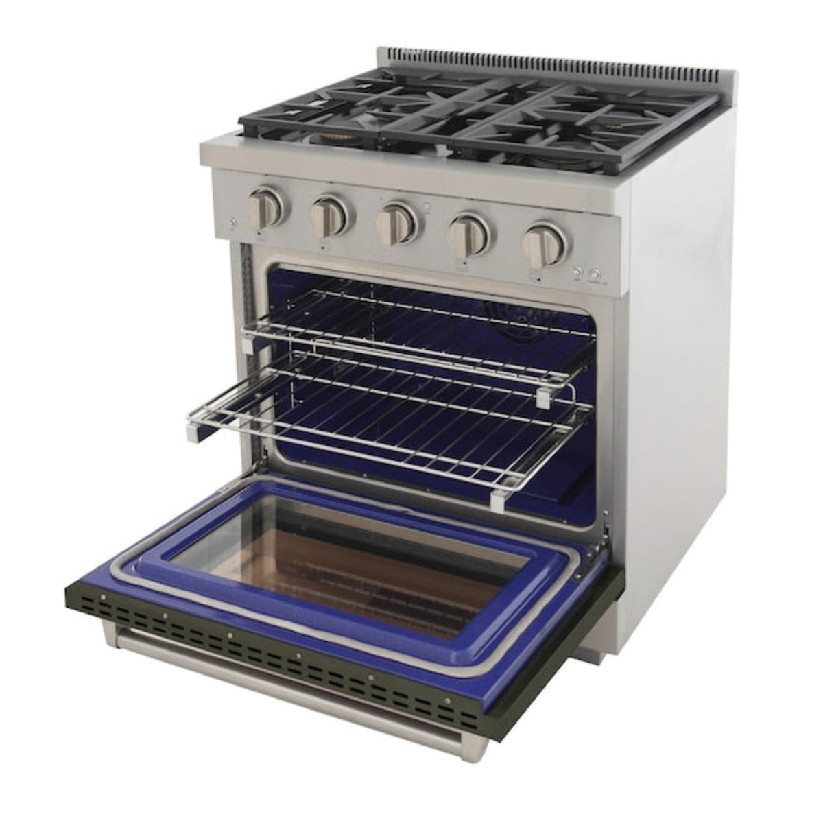 Kucht Professional 30" 4.2 cu. ft. Propane Gas Range in Olive Green with True Simmer Burners, KFX3000X/LP-G - KFX3000X/LP-G