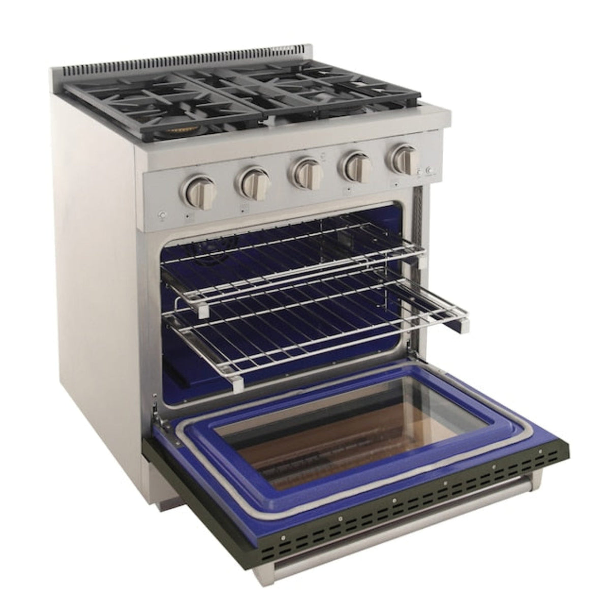 Kucht Professional 30" 4.2 cu. ft. Propane Gas Range in Olive Green with True Simmer Burners, KFX3000X/LP-G - KFX3000X/LP-G