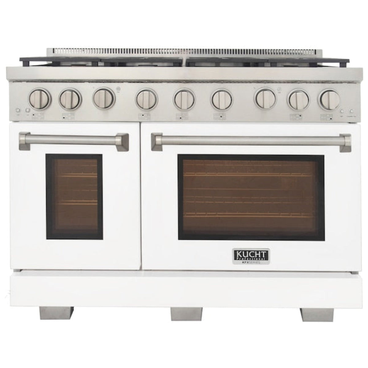 Kucht Professional 48" 6.7 cu. ft. Natural Gas Range in White with Silver Accents -  KFX480-W