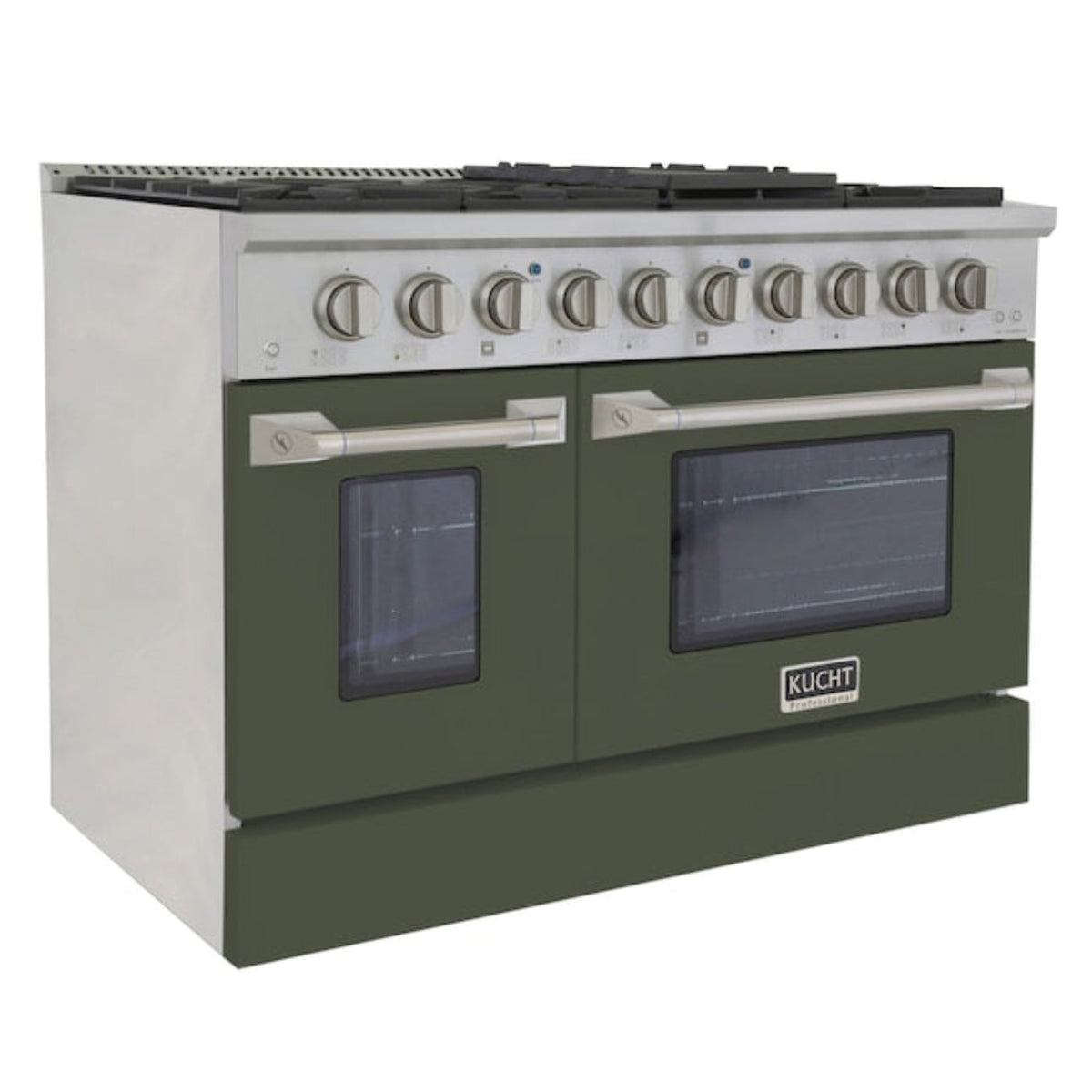 Kucht 48" Pro-Style Propane Gas Dual Fuel Range with 4 Burners in Olive Green, KDF482/LP-OG - KDF482/LP-OG