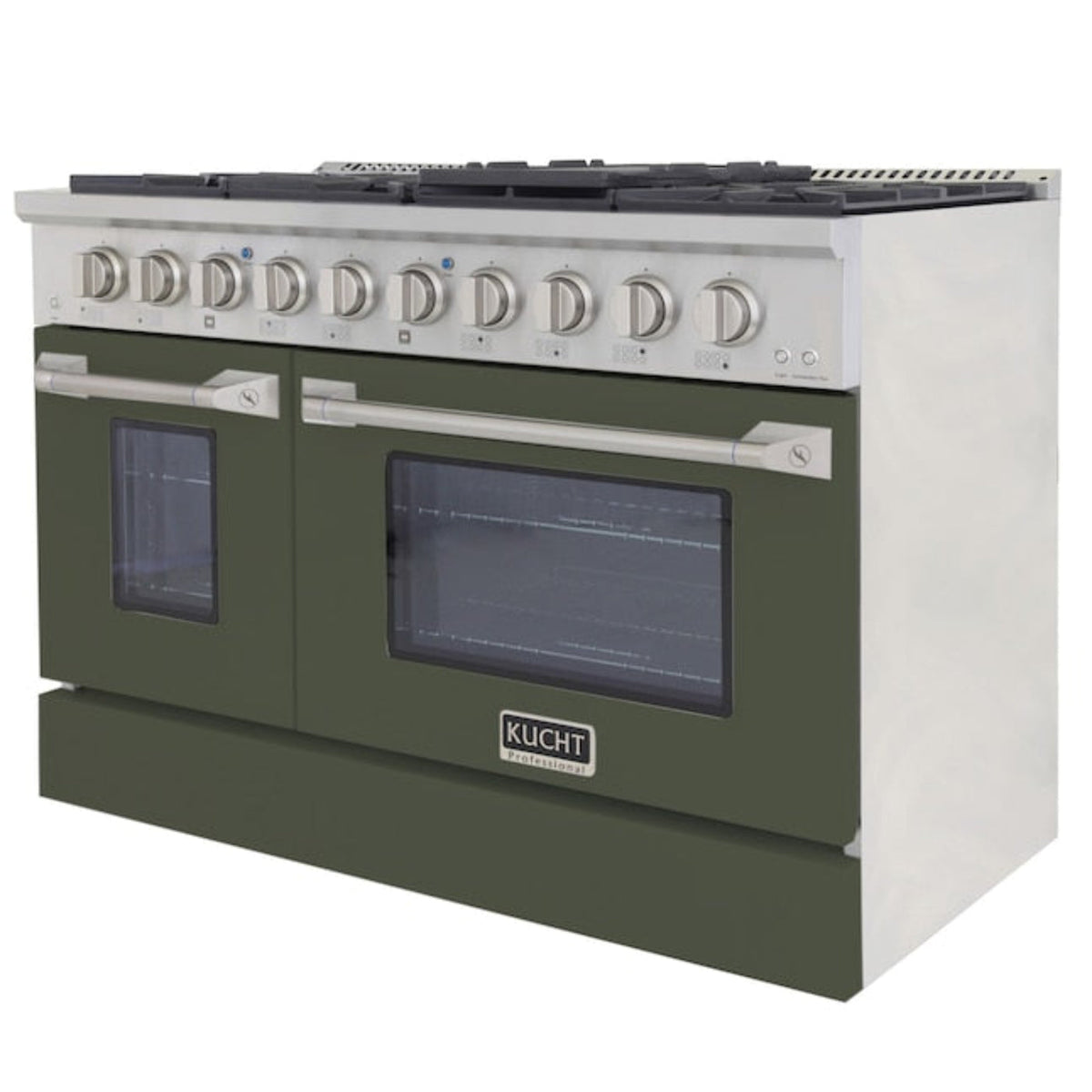 Kucht 48" Pro-Style Propane Gas Dual Fuel Range with 4 Burners in Olive Green, KDF482/LP-OG - KDF482/LP-OG