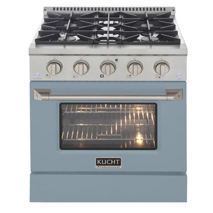 Kucht 30" Pro-Style Propane Gas Dual Fuel Range with 4 Burners in Light Blue, KDF302/LP-LB - KDF302/LP-LB