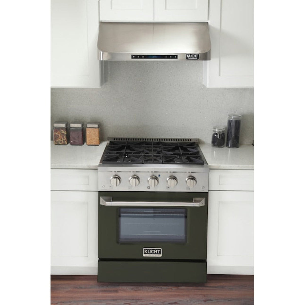 Kucht Professional 30" 4.2 cu ft. Natural Gas Range in Olive Green with Silver Accents, KNG301-OG - KNG301-OG