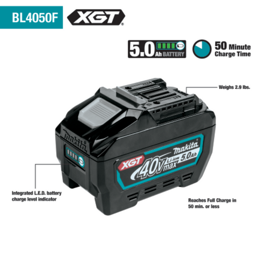 Makita 40V max XGT Brushless Cordless 1/2 Gallon HEPA Filter Backpack Dry Dust Extractor Kit, AWS Capable (5.0Ah) - GCV06T1