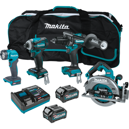 Makita 40V Max XGT️ Brushless Cordless 4 Pc. Combo Kit (2.5Ah/4.0Ah) - GT400M1D1