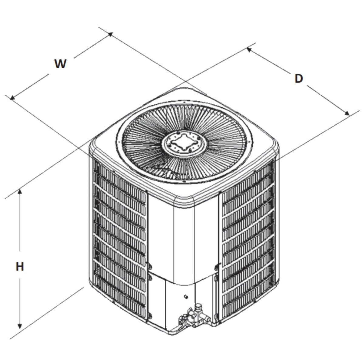 Goodman - 1.5 Ton/18,000 BTU Air Conditioner Condenser - SEER2 15.2 - Single Stage - R32 - GLXS5BA1810
