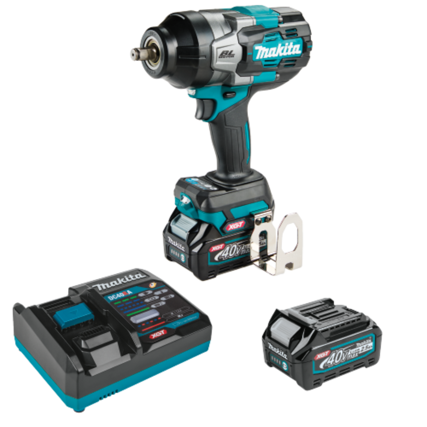 Makita 40V max XGT Brushless Cordless 4‑Speed High‑Torque 1/2" Sq. Drive Impact Wrench Kit w/ Detent Anvil (2.5Ah) - GWT03D