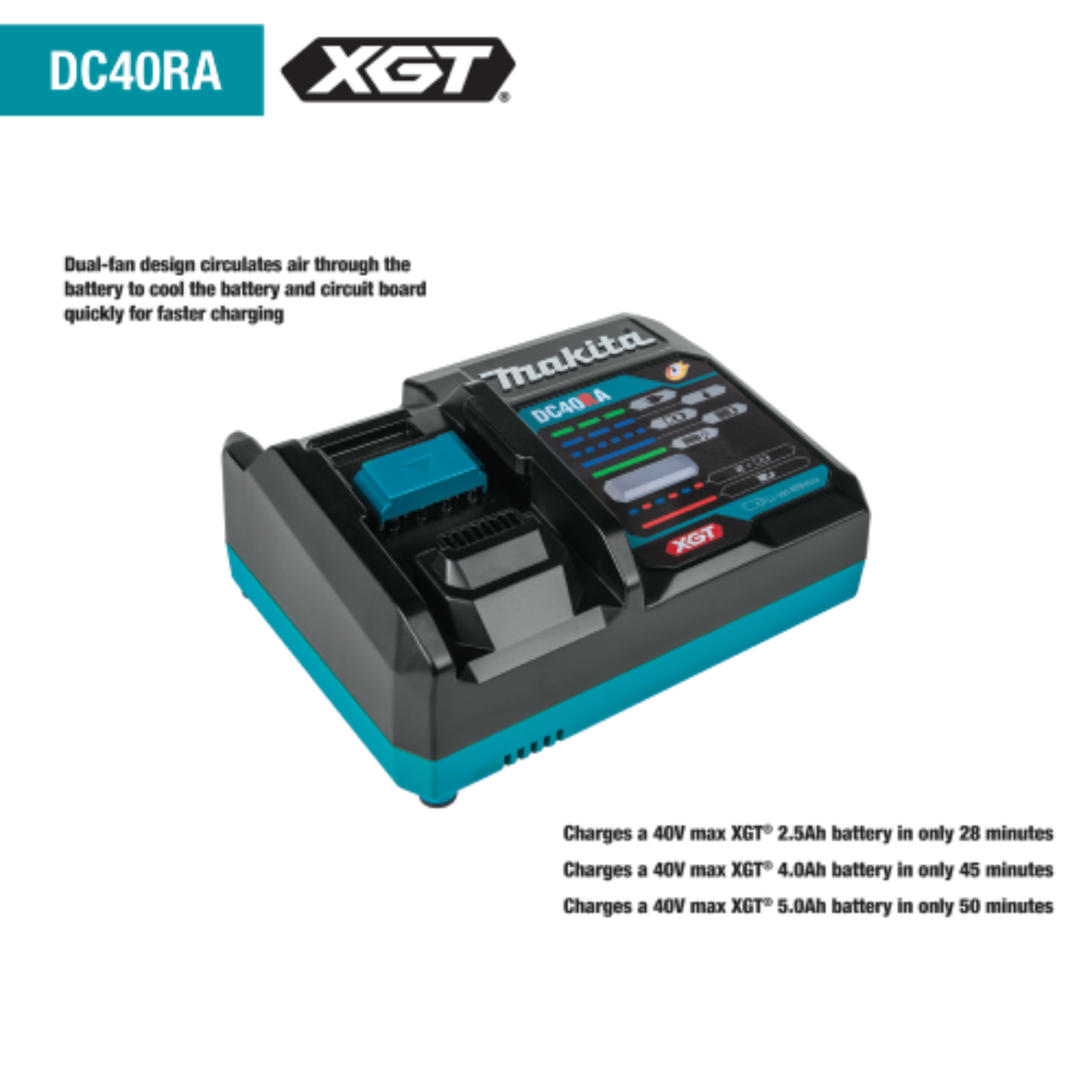 Makita 40V max XGT Battery and Charger Starter Pack (4.0Ah) - BL4040DC1