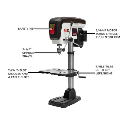 JET JDP-15B 15" Benchtop Drill Press - JT9-716200