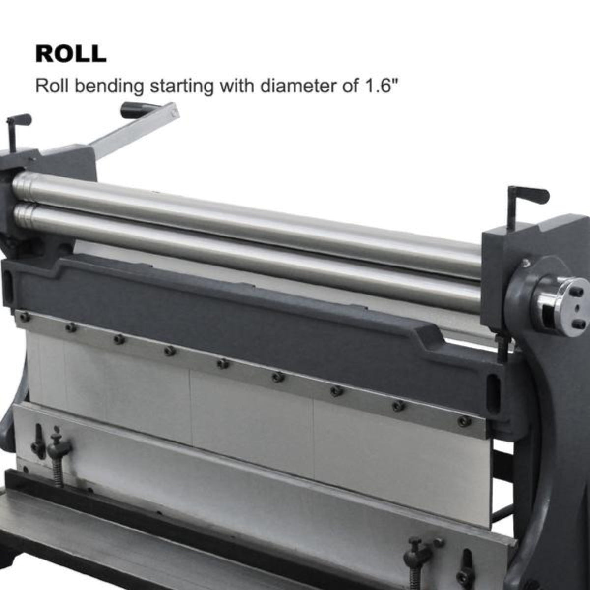 KAKA Industrial Sheet Metal Brake, 30 inch Shear and Slip Roll Combo 3-in-1 | 20-Gauge Capacity Heavy Duty Bending Machine with Back Gauge and Segment Fingers for Metal Fabrication - 171003