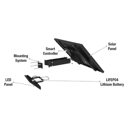 AVS Energy Solar LED Flood Light 20 Watt 2800 Lumens 5000K  - AVS-BLK-20W