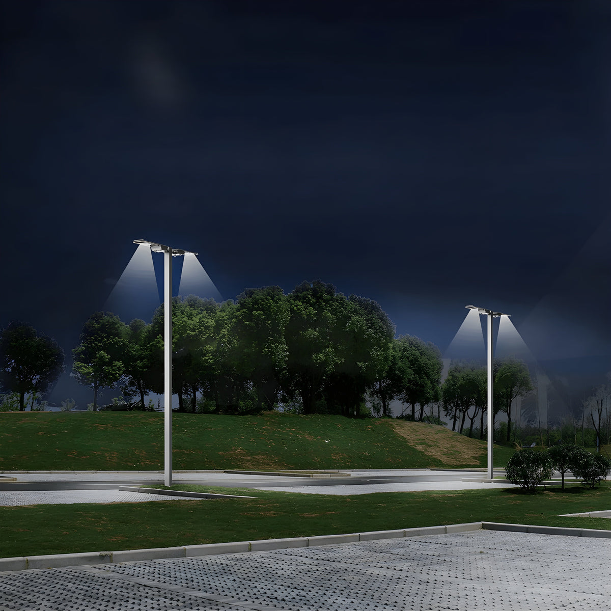 AVS Energy Solar LED Street Light 30 Watt 6091 Lumens 5000K Smart Street Light Parking Lot Light Solar All in One Street Light  - AVS-AI1SE-30W