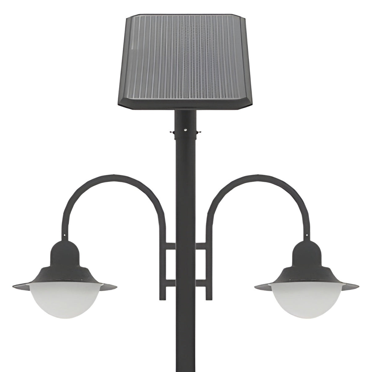 AVS Energy Solar Street Pole Light 2 x 20 Watt 2 x 3000 Lumens 5000K Black Housing Pathway Lighting Garden Light Solar Post Top CAPE Light - AVS-CAPE-2X20W