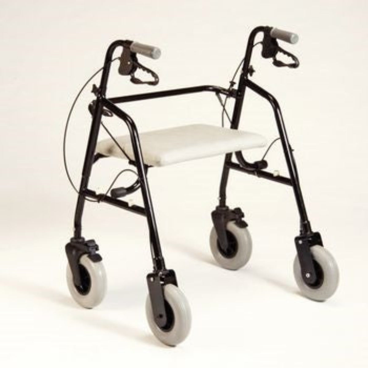 Patterson Medical - Bariatric 4 Wheel Rollator Black Adjustable Height / Extra Wide / Folding Steel Frame - 563359