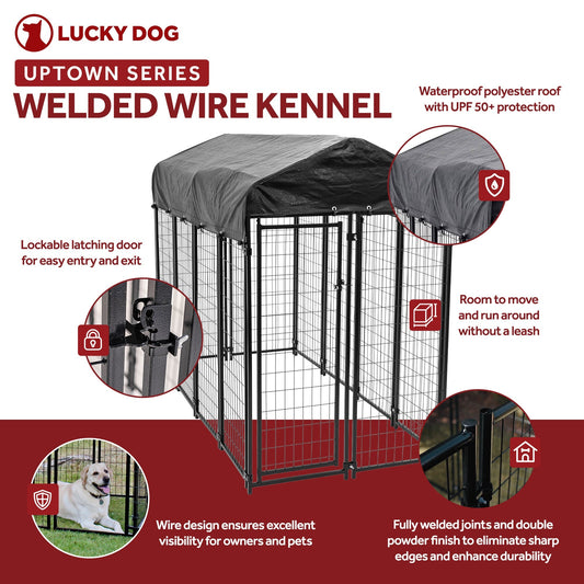Lucky Dog Uptown Large Welded Kennel Heavy Duty Dog Cage Pen  - 93611