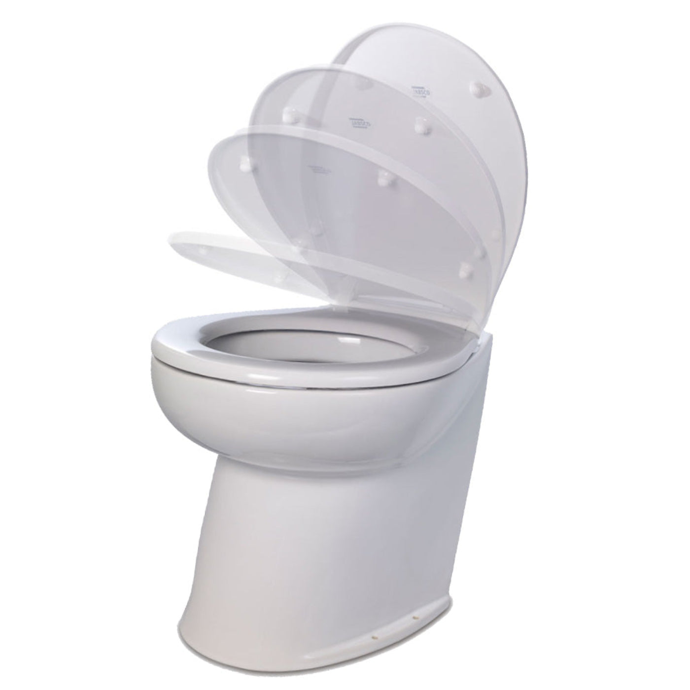 Jabsco Deluxe Flush 14" Straight Back 12V Freshwater Electric Marine Toilet w/Solenoid Valve  Soft Close Lid  - CWR-98014
