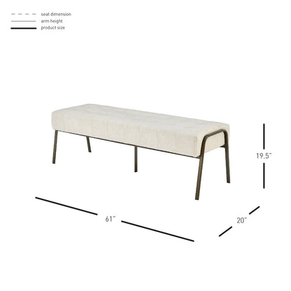 New Pacific Direct Venturi Fabric Tufted Bench -  9900081-567
